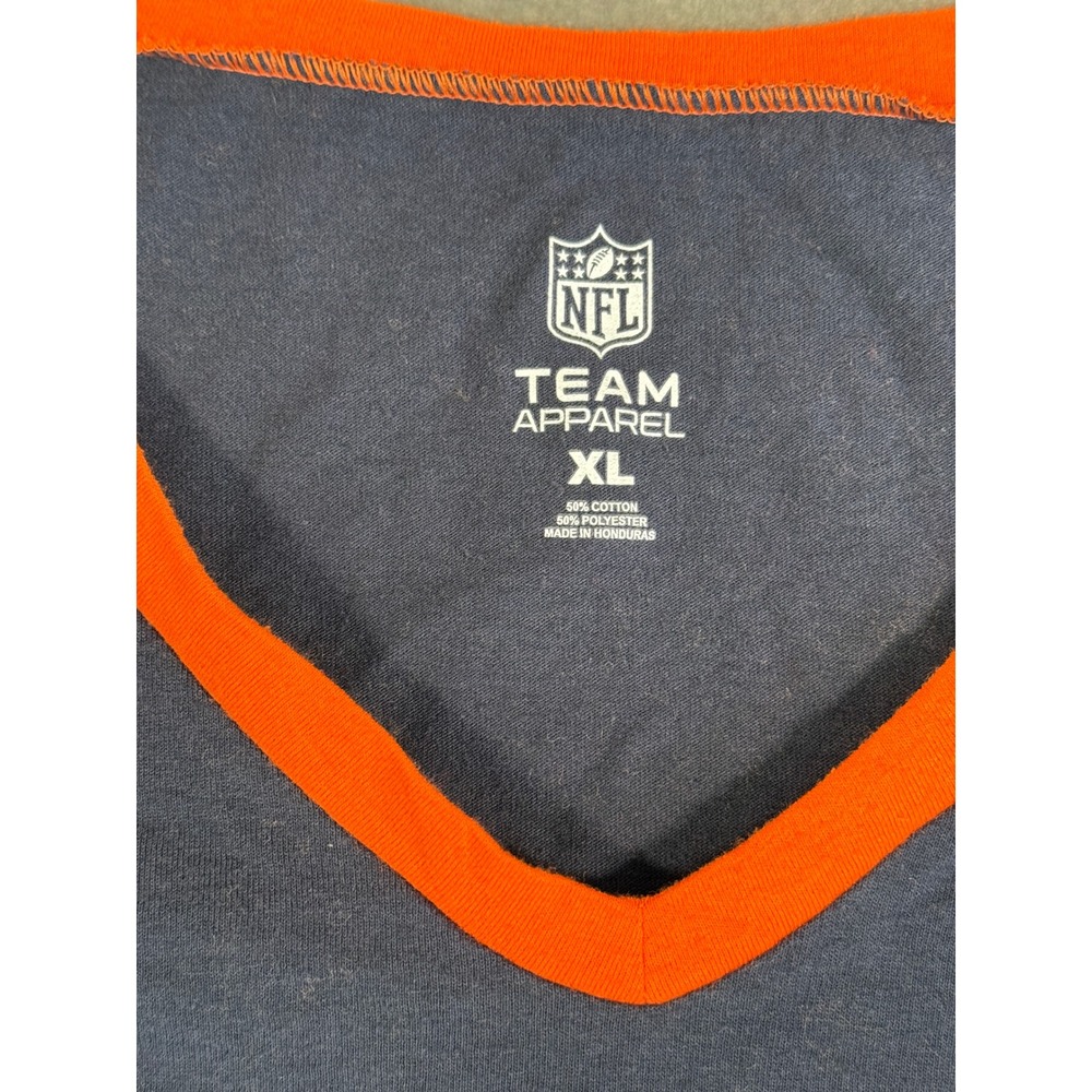 NFL Team Apparel Chicago Bears Womens XL V-Neck T-Shirt Navy Blue Orange 20 XL - Picture 4 of 7